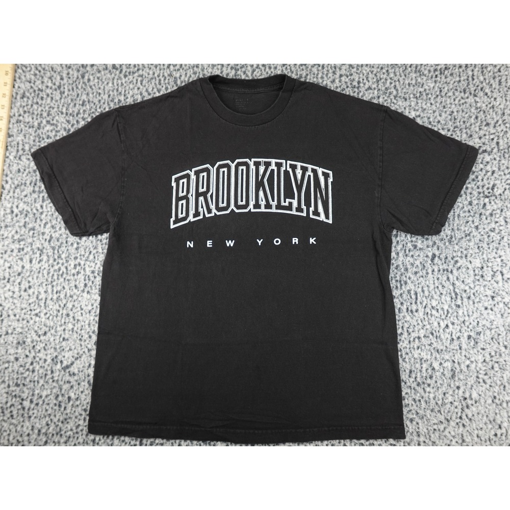 J. Galt Brooklyn Graphic Tee Womens One Size Black Good Short Sleeve Boxy Fit